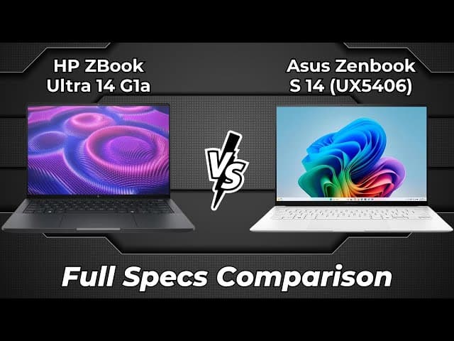 HP ZBook Ultra 14 G1a vs Asus Zenbook S 14 UX5406 🔥 Full Specs Comparison