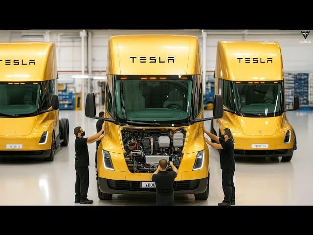 Elon Musk Confirms Tesla Semi Gen 2 Finally Here! Full FSD, Sleek Design & Glowing Cab!